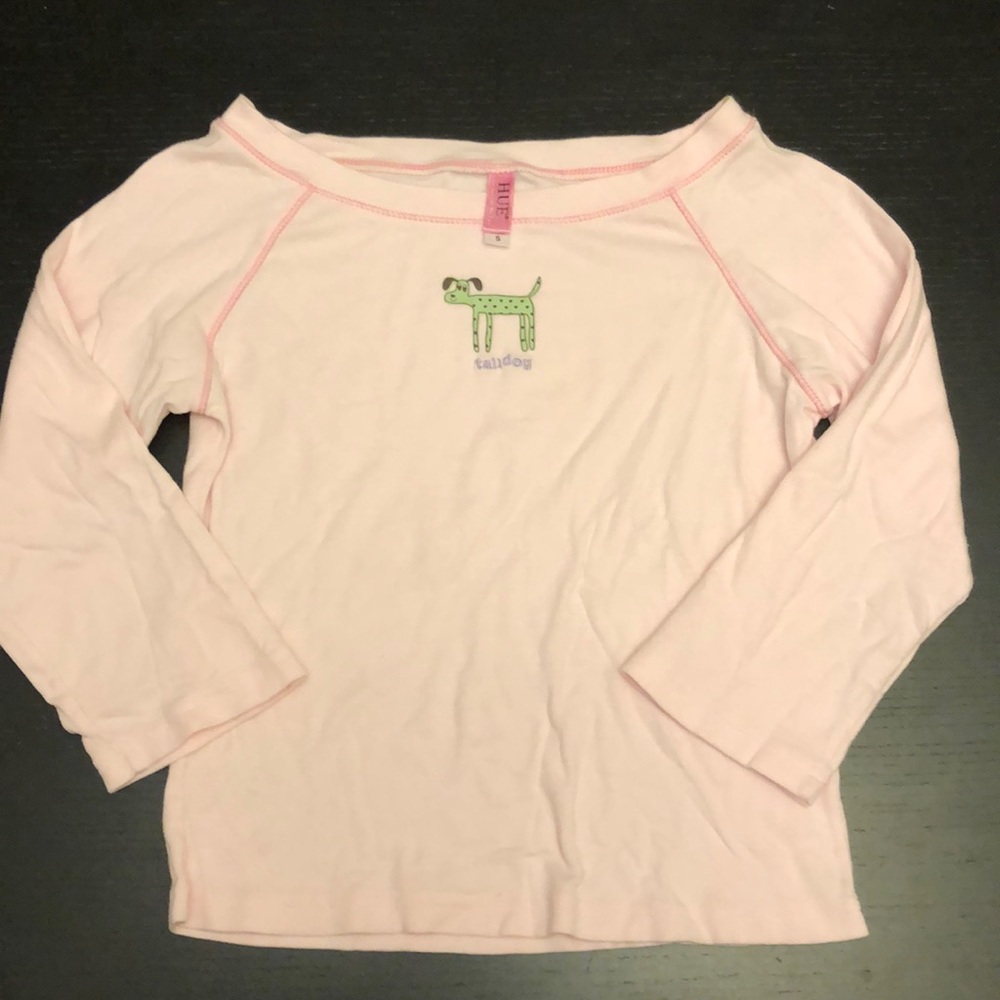 Hue cotton long-sleeve girls tee shirt pink